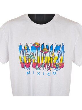 Cozumel T Shirt Mens Size Large White Mexico Travel Destination Tee